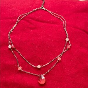 Elegant Pink Layered Necklace